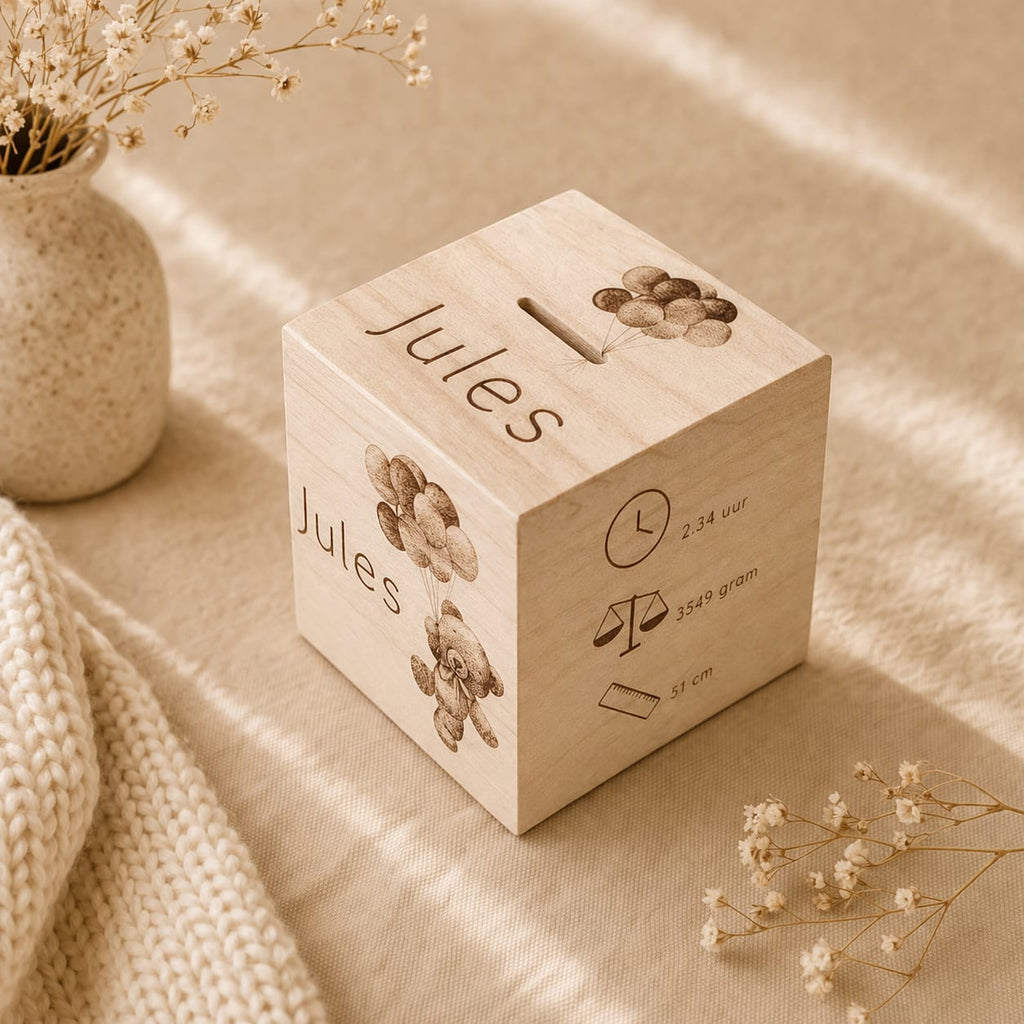 Gepersonaliseerde Houten Spaarpot