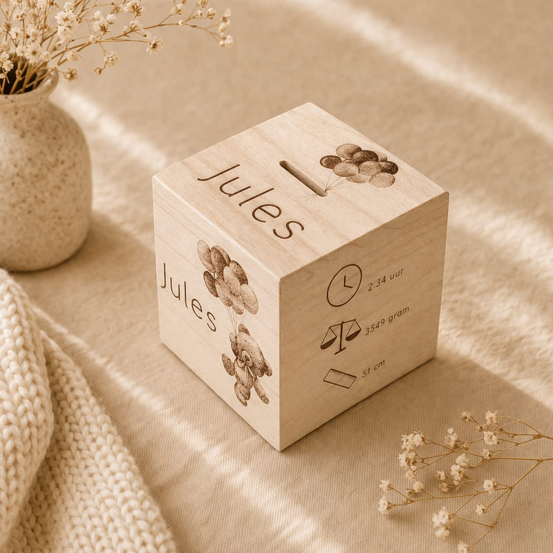 Gepersonaliseerde Houten Spaarpot
